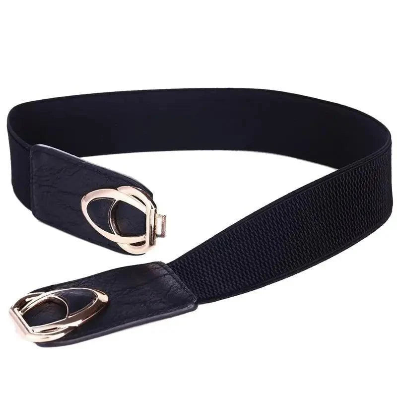 Luxury Elastic PU Leather Wide Belts For Women Fashion Stretchy Thick Waist Dress Plus Size Waistbands For Women