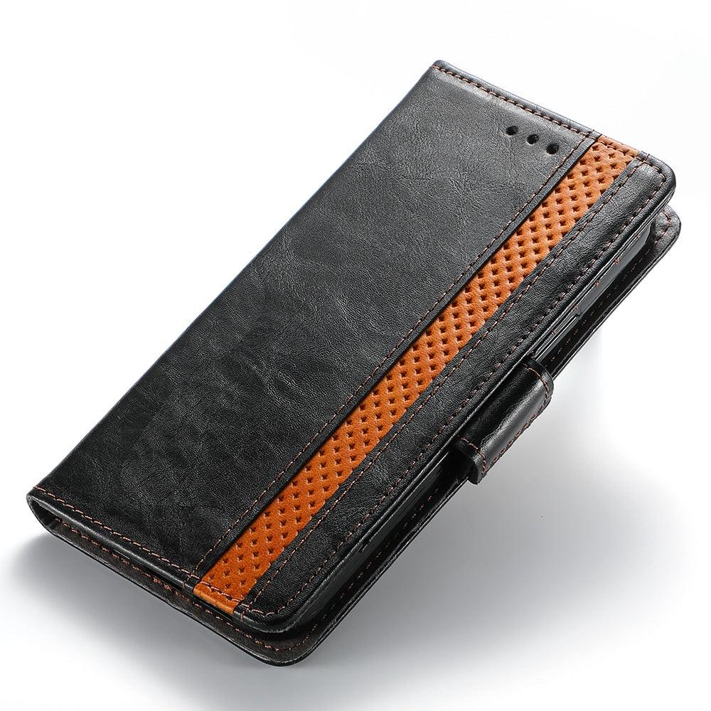 Luxury Leather Case For iPhone 13 11 12 14 Pro Max Mini Wallet Pocket Flip Case Cover Vintage Luxury Genuine Leather Fashion Business Classic Flip Case For Men