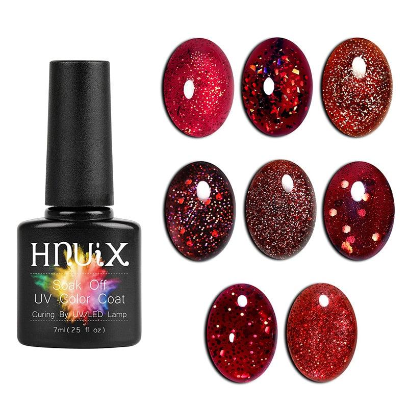 Luxury Modern Women Red 7ml UV Gel Nail Polish Set 8 Luxury Colors Elegant Manicure Nail Salon Stylish Design For Girls and Ladies