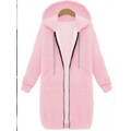 Luxury Women's Autumn Winter Thickening Hoodies Leisure Loose Hooded Jackets Pockets Plus Size Sweatshirt Sports Dresses Outwear Women's Hooded Flannel Jacket Casual Fleece Windbreaker Hoodie