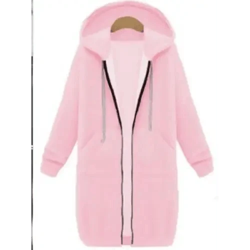 Luxury Women's Autumn Winter Thickening Hoodies Leisure Loose Hooded Jackets Pockets Plus Size Sweatshirt Sports Dresses Outwear Women's Hooded Flannel Jacket Casual Fleece Windbreaker Hoodie