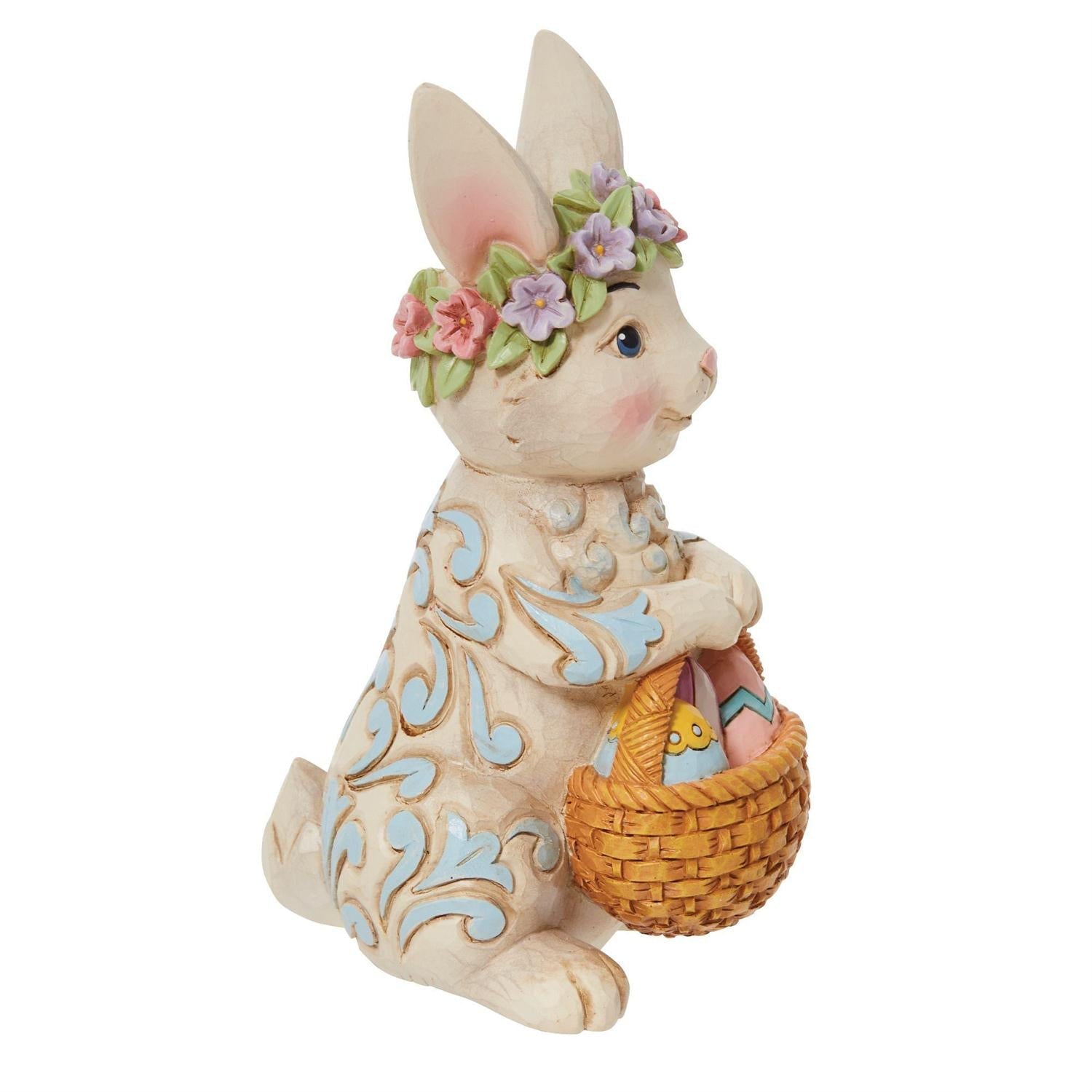 Pint Bunny with Floral Crown Figurine