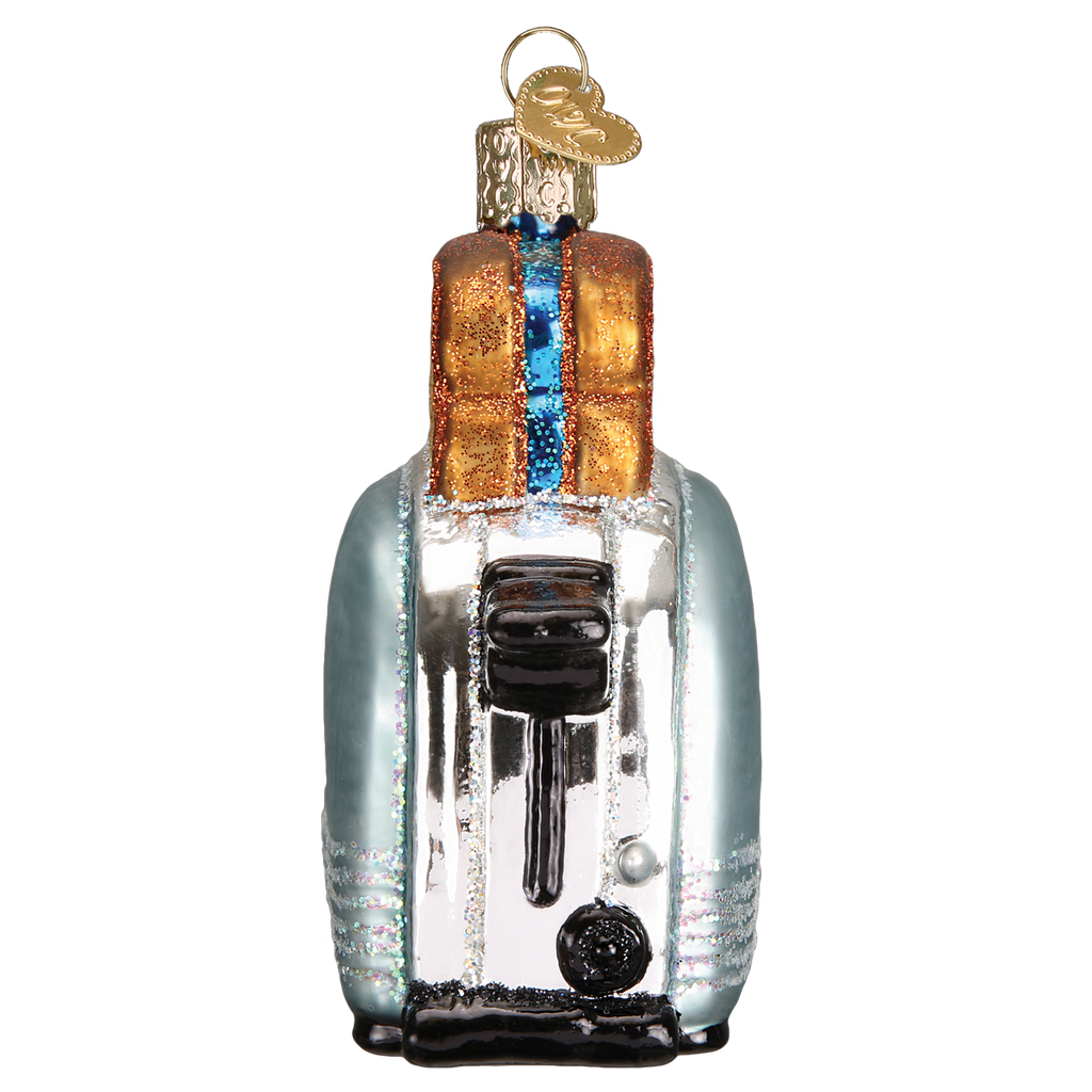 Retro Toaster Glass Ornament