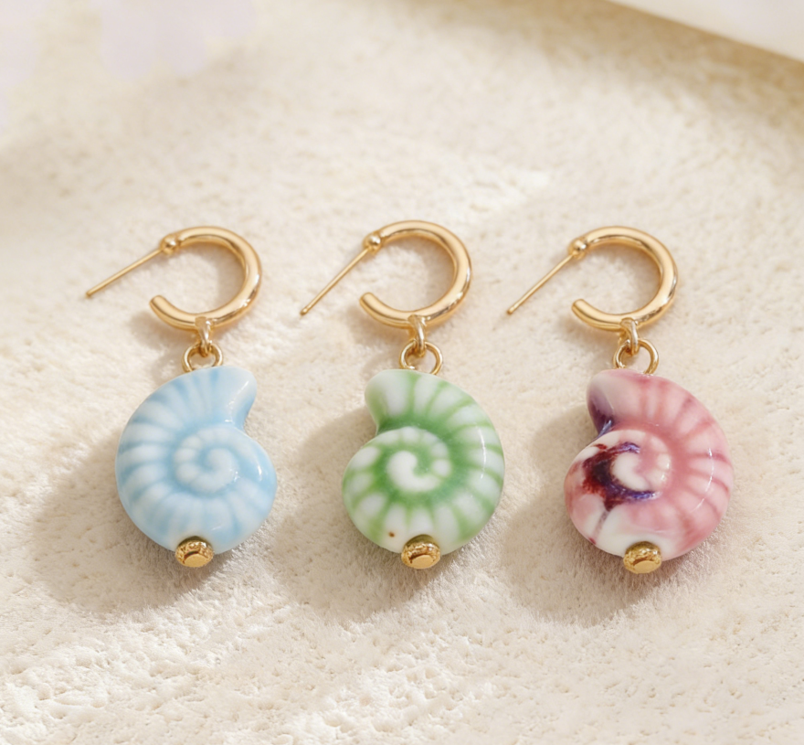 Ocean Series Shell & Candy Color Ear Cuffs