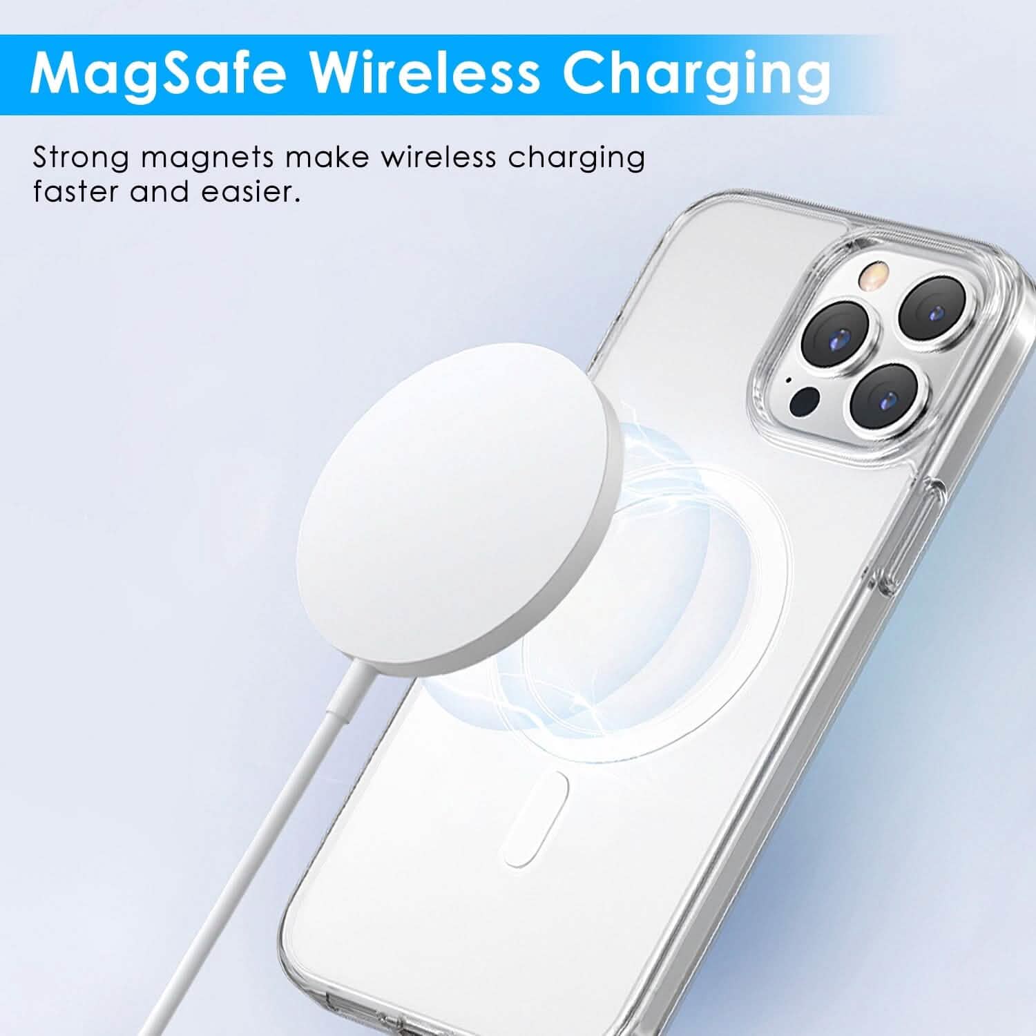 Magnetic Clear Phone Case Shockproof  Transparent Phone Cover