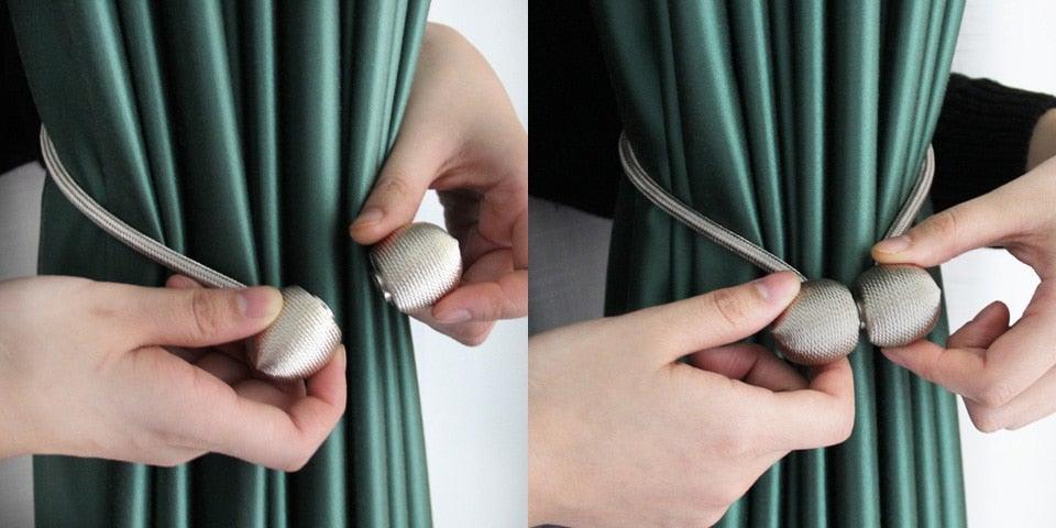 Magnetic Curtain Tieback High Quality Holder Hook Buckle Clip Curtain Tieback Polyester Decorative Home Accessories European Style Decorative Curtain Drape Tie With Strong Magnetic For Home And Office Decoration 49cm