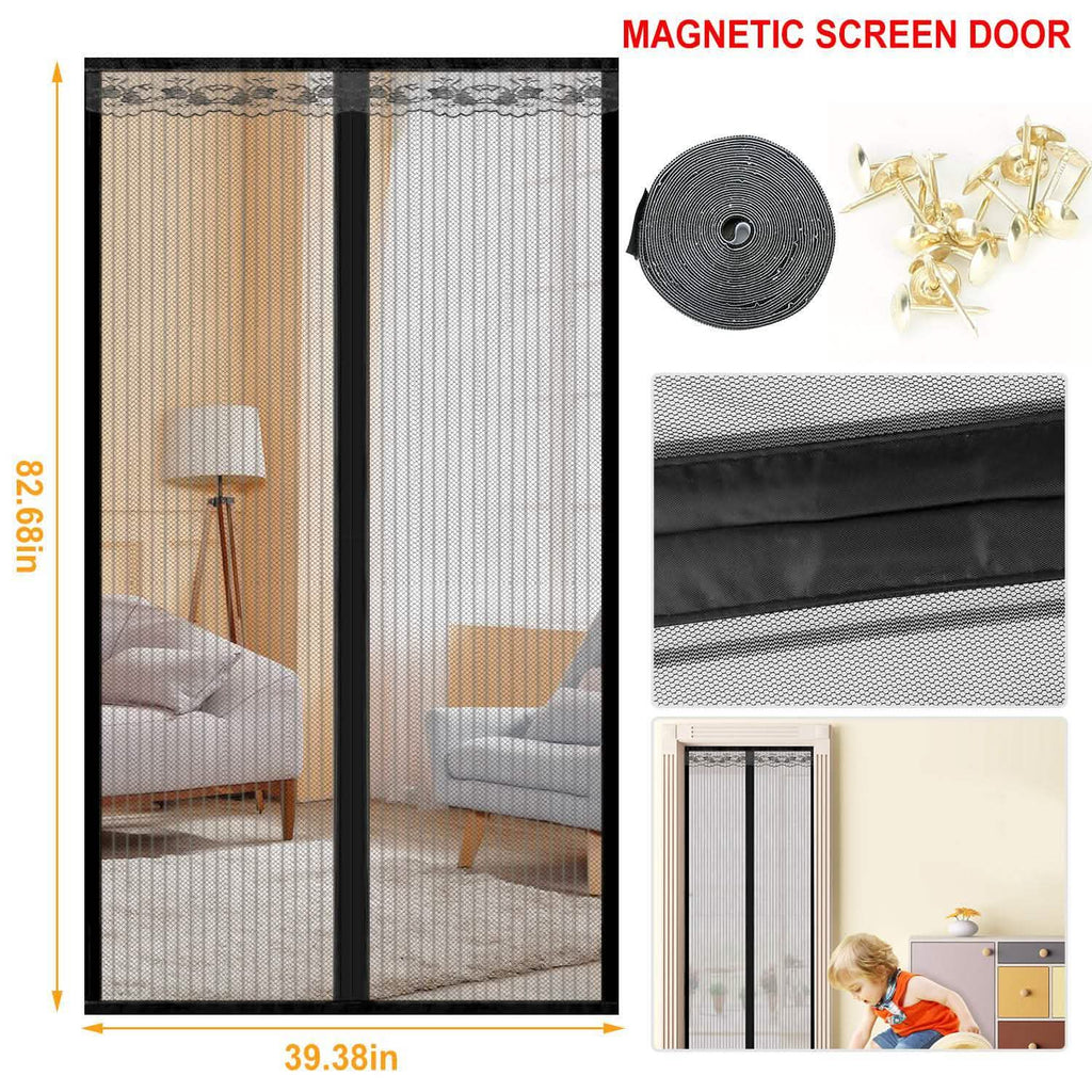 Magnetic Screen Door Hands-free Fly Mesh Door Curtain