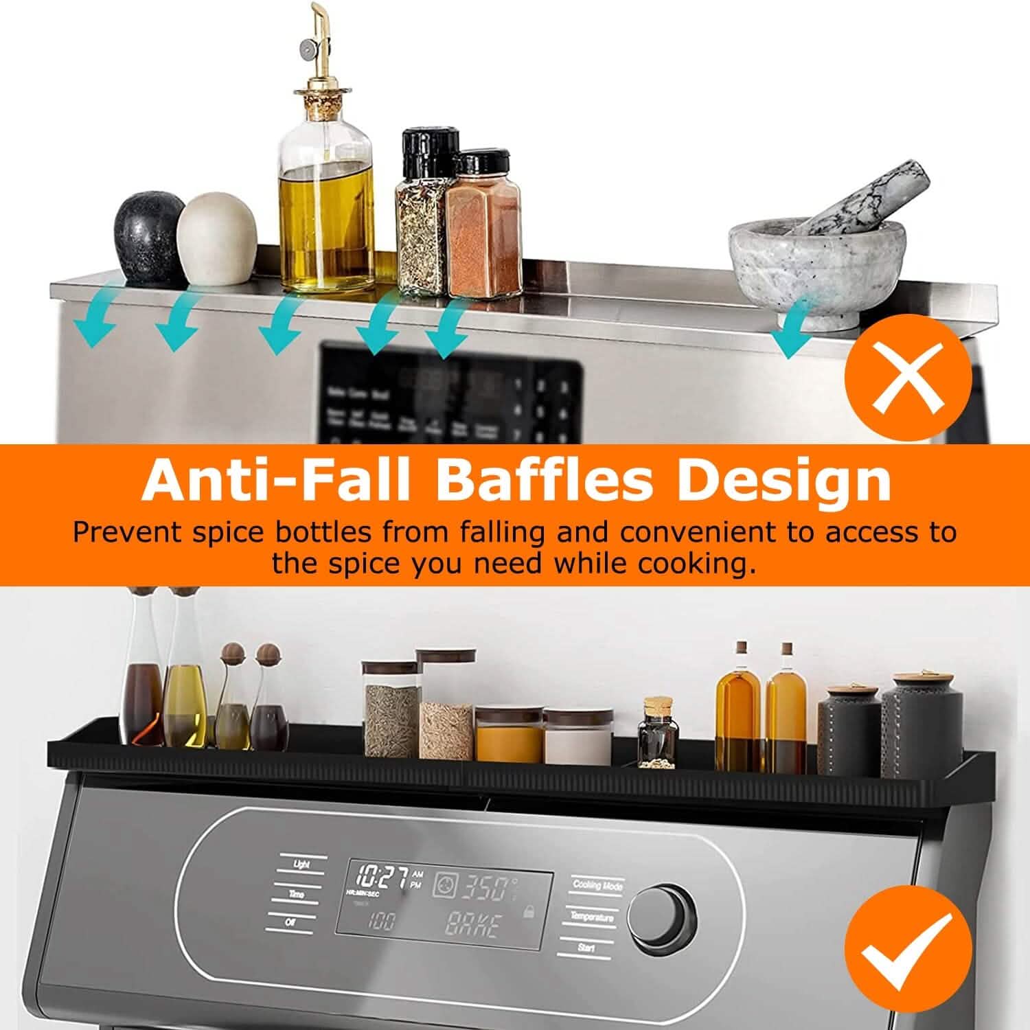 Magnetic Stove Top Shelf Silicone Non-Slip Organizer