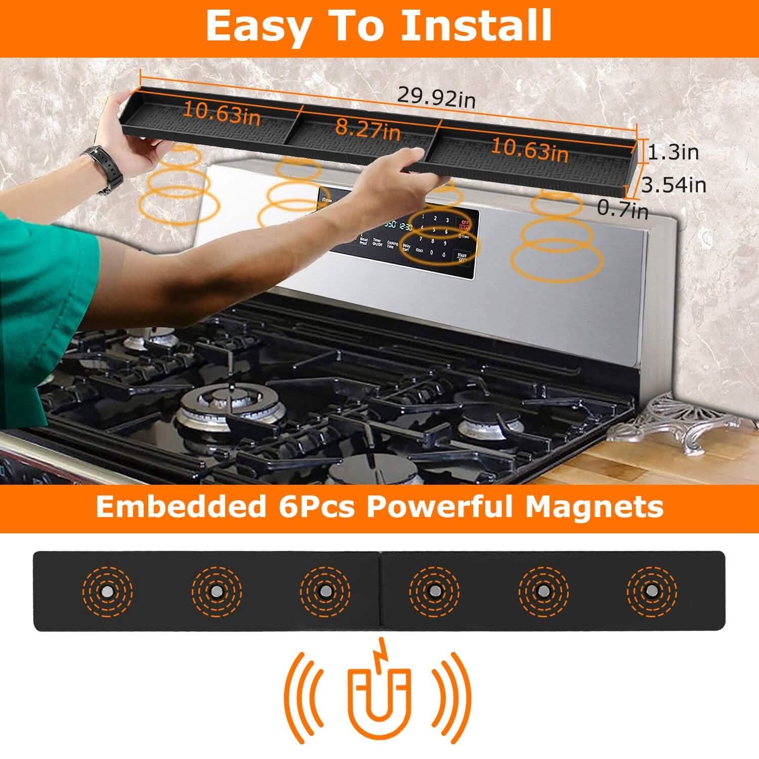 Magnetic Stove Top Shelf Silicone Non-Slip Organizer