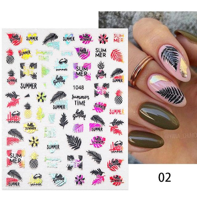 Maple Leaves 3D Nail Stickers Fall Leaf Flowers Line Sliders For Nails Self Adhesive Stickers Autumn Manicuring Decals Transfer Nail Decals Sticker For Pretty Girl Self-Adhesive Nail Decals Designer Nail Stickers for Acrylic