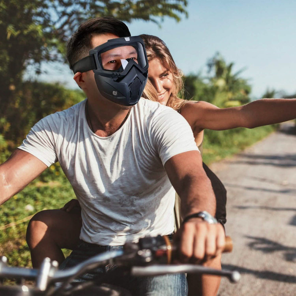Mask Riding Goggle with Adjustable Non-slip Trip Mouth Filter