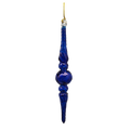 Outer Swirl Icicle Glass Ornaments - Cobalt