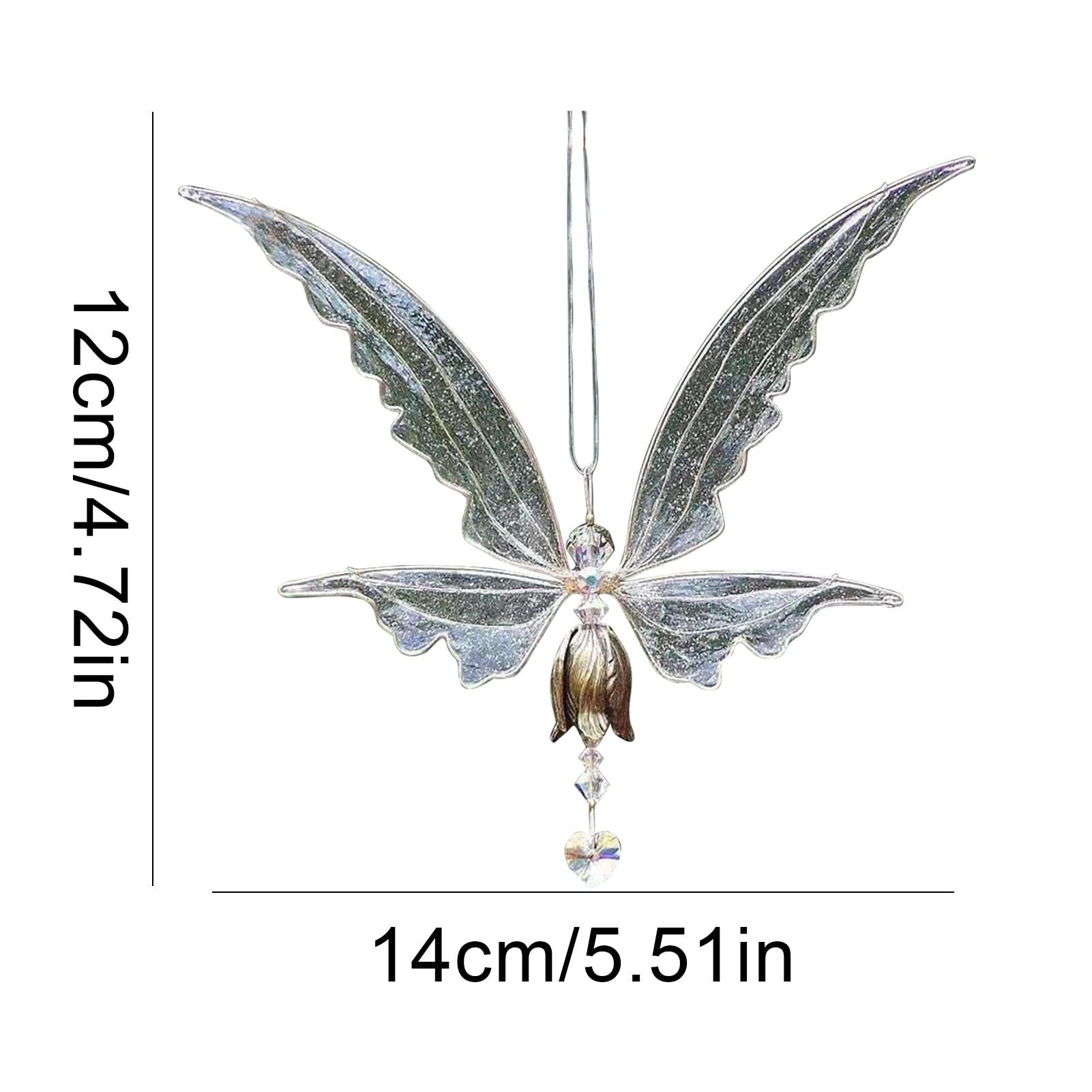Memorial Butterfly Wind Chimes Angel  Wings Flying Bird Wind Chimes Garden Art Wings Wind Chime Patio Hummingbird Wind Chime Garden Hanging Decoration Outdoor Large Chimes For Patio  Porch Yard Black