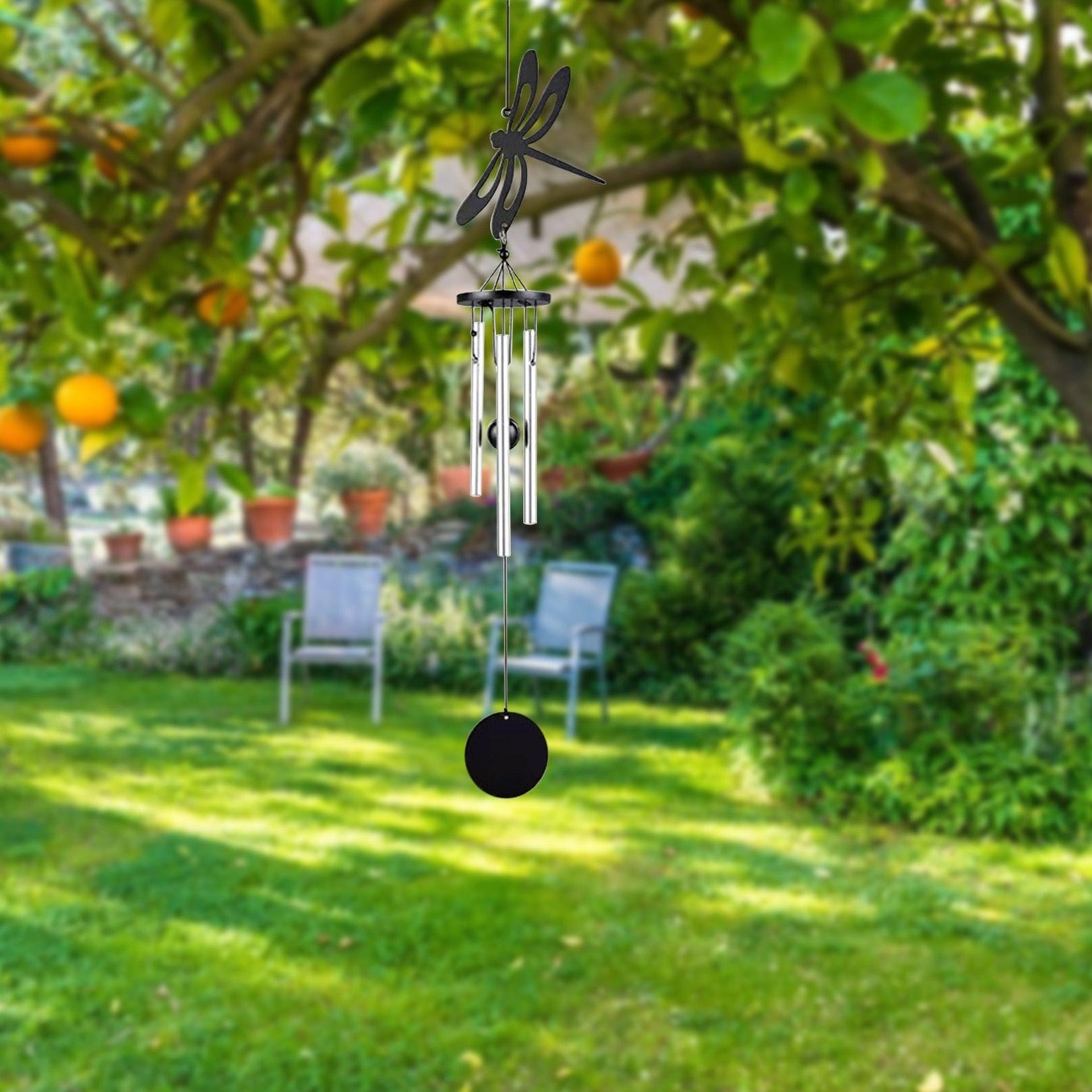Memorial Butterfly Wind Chimes Angel  Wings Flying Bird Wind Chimes Garden Art Wings Wind Chime Patio Hummingbird Wind Chime Garden Hanging Decoration Outdoor Large Chimes For Patio  Porch Yard Black