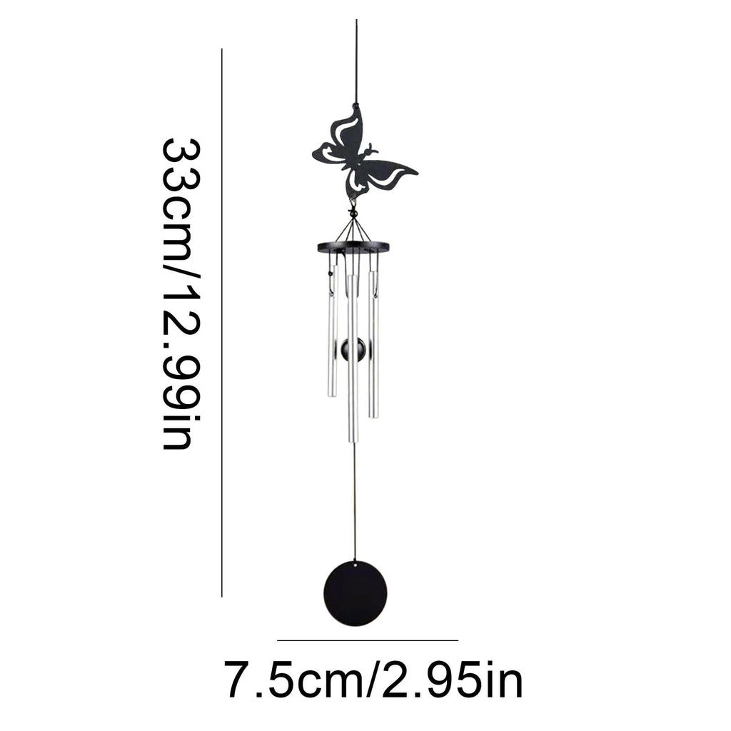 Memorial Butterfly Wind Chimes Angel  Wings Flying Bird Wind Chimes Garden Art Wings Wind Chime Patio Hummingbird Wind Chime Garden Hanging Decoration Outdoor Large Chimes For Patio  Porch Yard Black