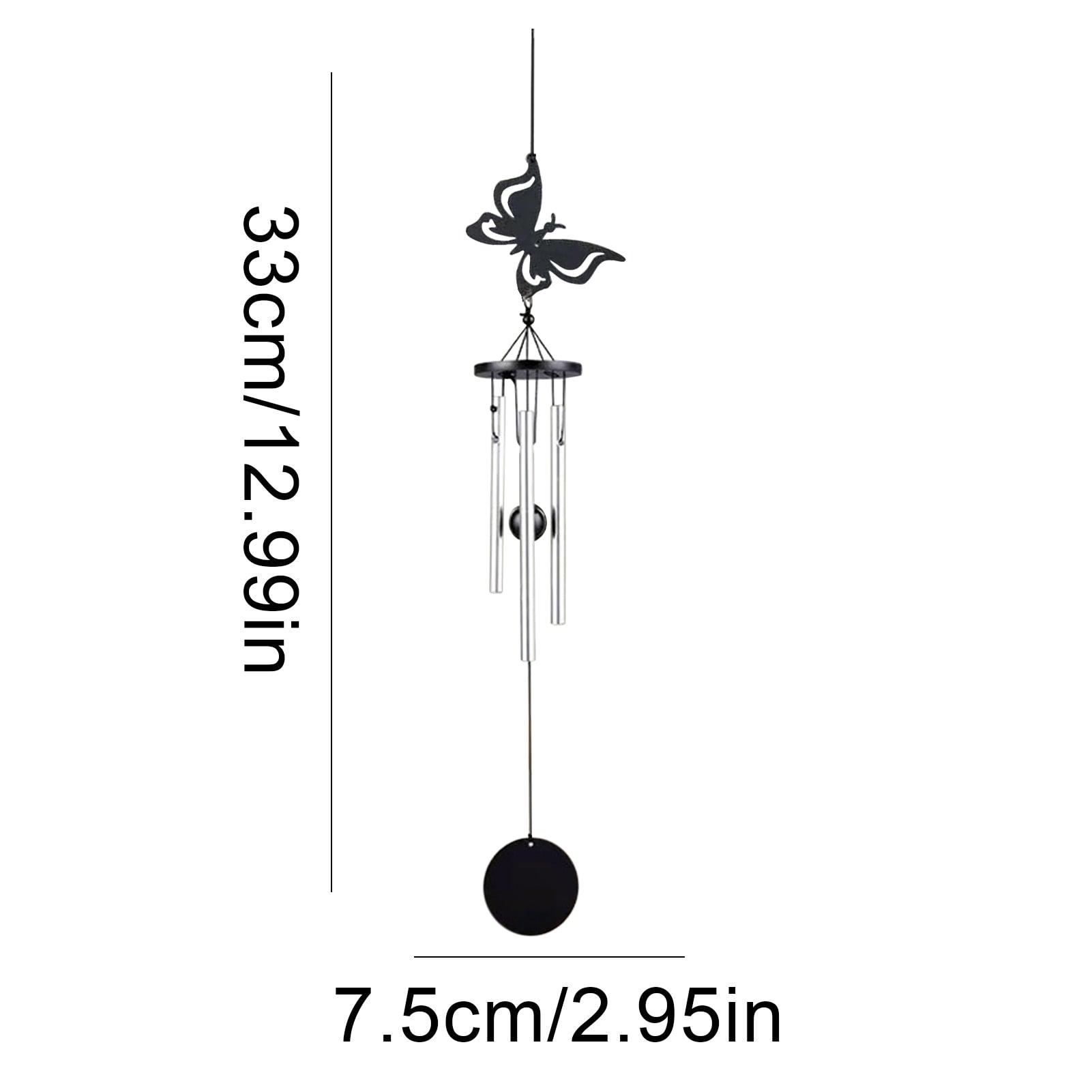 Memorial Butterfly Wind Chimes Angel  Wings Flying Bird Wind Chimes Garden Art Wings Wind Chime Patio Hummingbird Wind Chime Garden Hanging Decoration Outdoor Large Chimes For Patio  Porch Yard Black