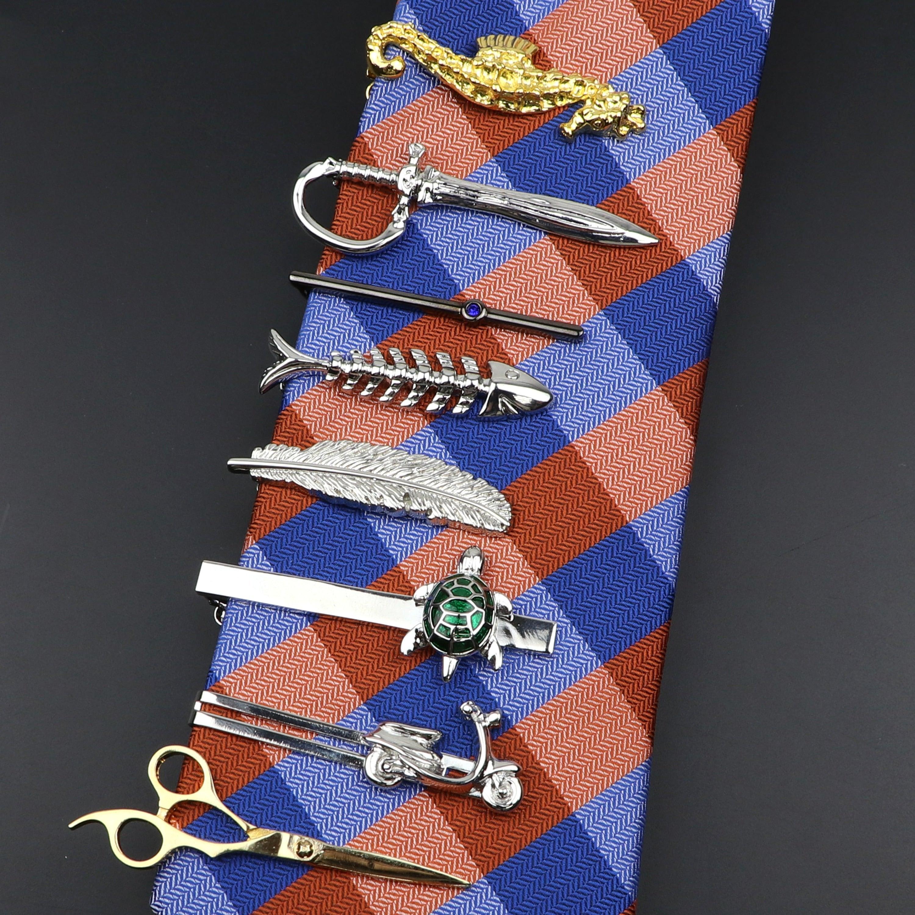 Men's Metal Tie Clip Vintage Unique Shape Bright Stainless Steel Necktie Clasp Gentleman's Party Luxury Tie Bars Clips Wedding Luxury Design Accessories For Men