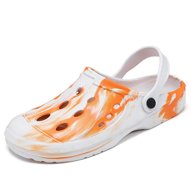 Men's Summer Hole Shoes Soft Rubber Lightweight Garden Clogs Couples Arch Support Clogs Garden Shoes Slip-on Outdoor Beach Slippers Mixed Colors Sandals