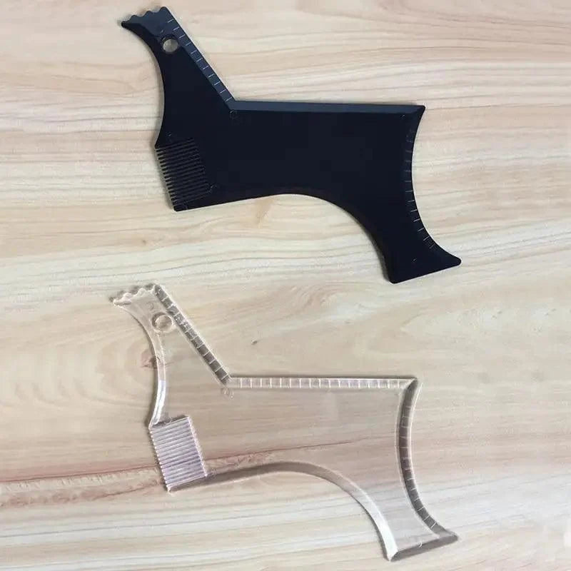 Men Transparent Modern Beard Shaping Tool  Lightweight And Flexible Fits All-In-One Styling Beard Comb