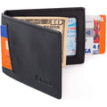 Men's Slim Leather Wallet with Money Clip Bifold Minimalist RFID Blocking Card