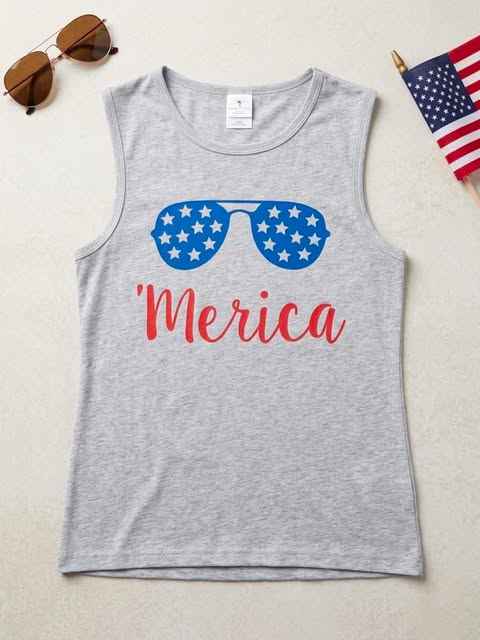 Boy's Merica Fourth of July Tank Top