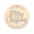 Unfinished Wood Merry Christmas Door Sign Kit | Wood Craft Cutouts | 1/4" Thick |