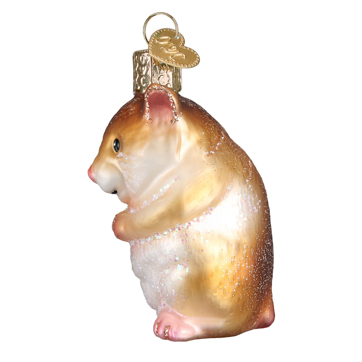 Hamster Glass Ornament