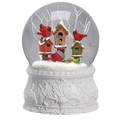 Musical Cardinal Birdhouse Wind Up Snowglobe