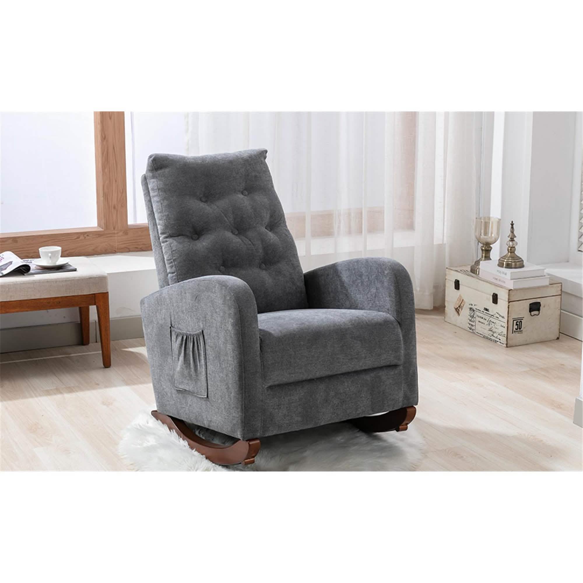 Mid-Century Modern Nursery Rocking Chair Armchair