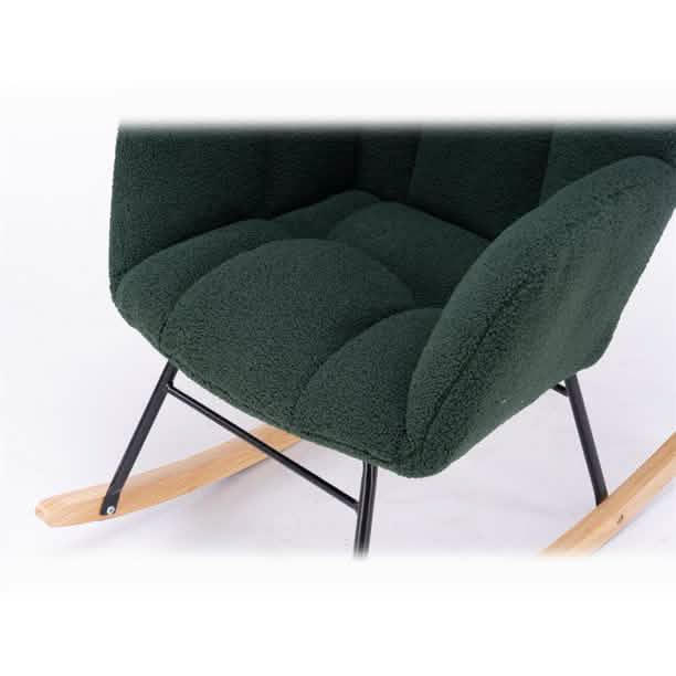Mid-Century Modern Teddy Fabric Tufted Upholstered Rocking Chair