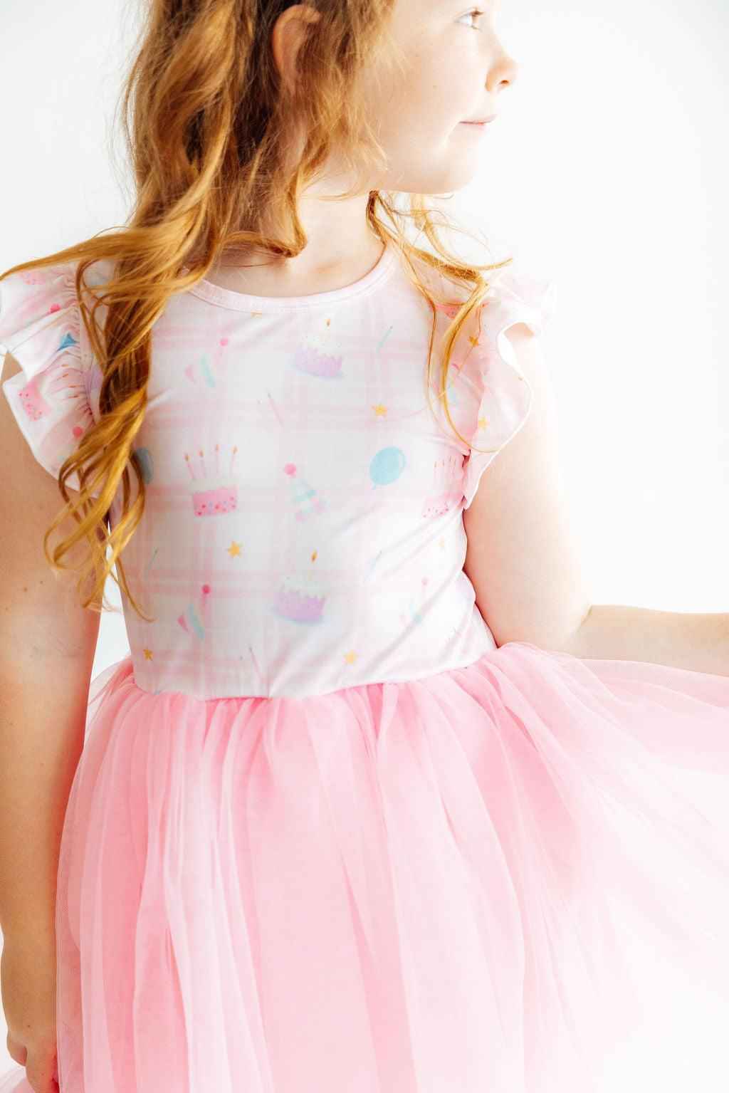 Birthday Magic Flutter Sleeve Tutu Dress