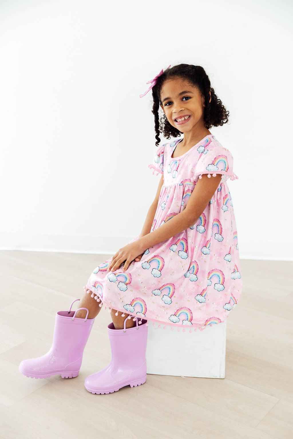 Sparkling Rainbows Pom Pom Dress