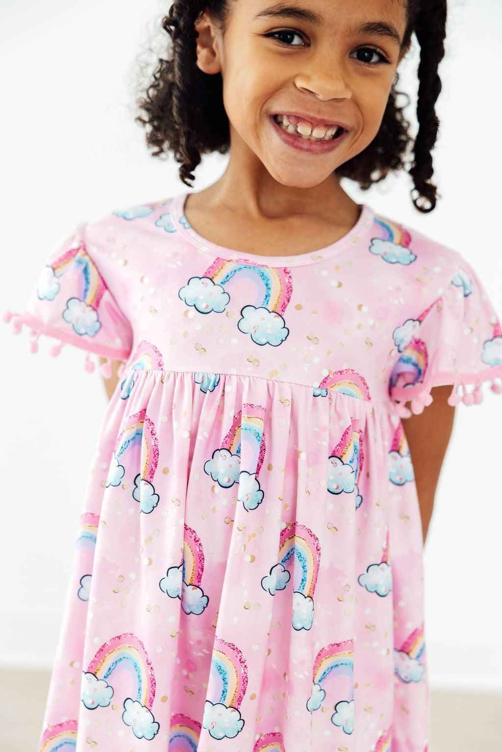 Sparkling Rainbows Pom Pom Dress