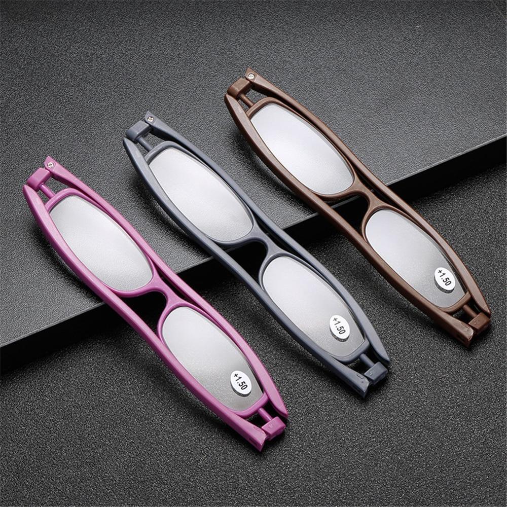 Mini Design Reading Glasses For Men Women Rotating Small Oval Presbyopia Eyewear Portable Unisex Reader Eyeglasses Mini Compact Slim Reading Glasses Lightweight Portable Readers