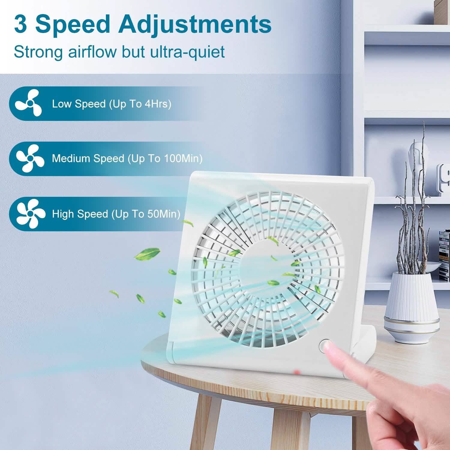 Mini Electric Desk Fan USB Rechargeable