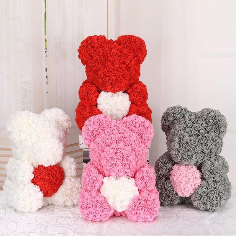 Mini Fake Rose Flower Heads 50/100/200 Pieces Teddy Bear of Roses 3cm Foam Wedding Flowers Accessories Make Bridal Hair Clips Headbands Dress