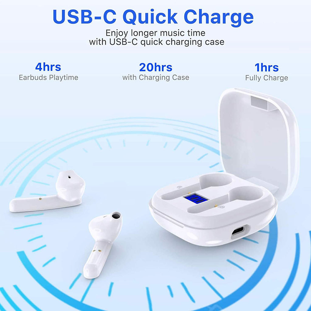 Miracase Wireless Earbuds Bluetooth 5.0 Headphones with USB-C Charging Case
