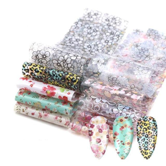Mix Nail Art Transfer Foil Sticker Angles Decoration Nail Art Decals Design For Nails Wraps Follie Nail Foil Transfer Sticker Kit, Nail Art Decals Nail Foil Glass Paper Nail Decals Nail Wraps for Nail Art Decorations Supplies
