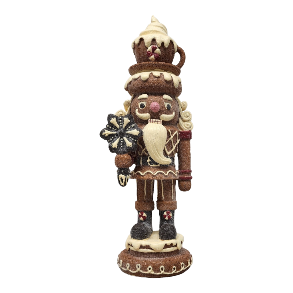 Gingerbread Nutcracker Figurine - Hot Cocoa