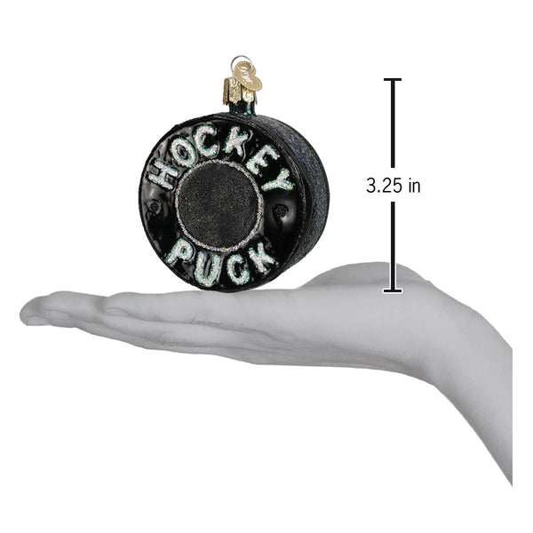 Hockey Puck Glass Ornament