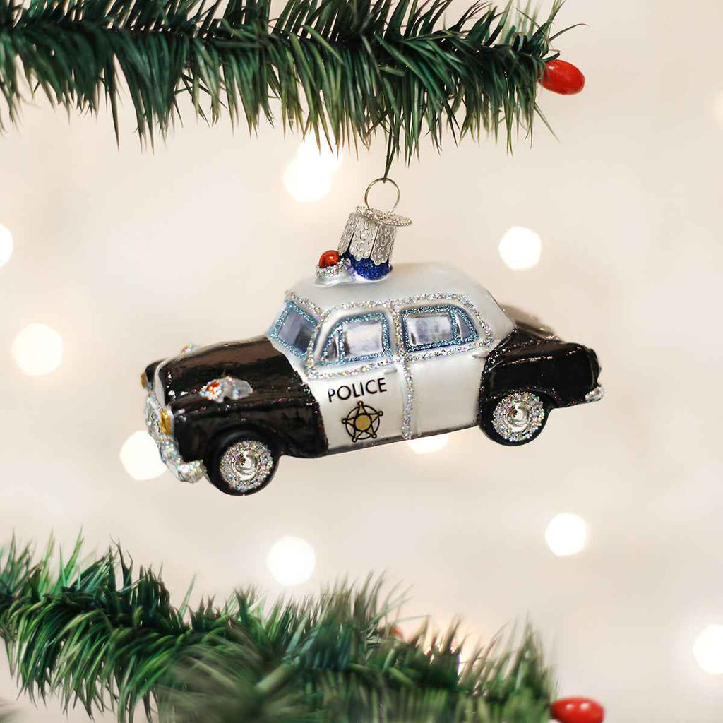 Old World Christmas Police Car Glass Blown Ornament