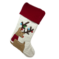 Fabric Holiday Deer Design Stocking - Looking Left