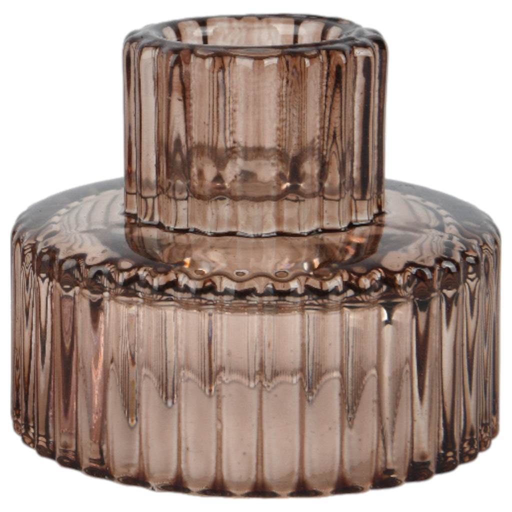 Glass Reversible Candle Holder -