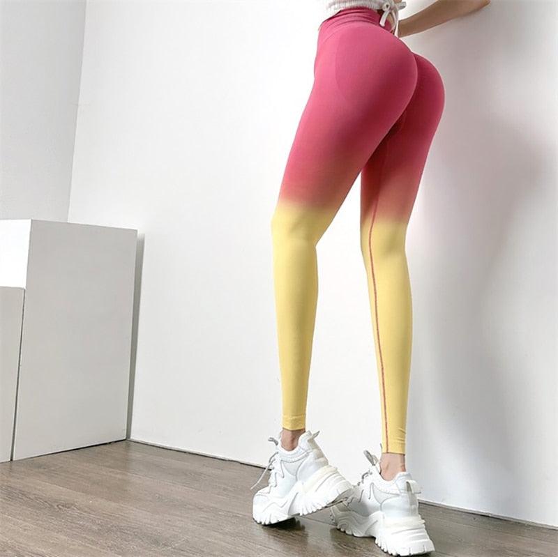 Modern Lift Skinny Sports Leggings Tight Pants Women Push Up Sport Fitness Clothings Jogging High Waist Leggings Gym Workout Bodybuilding Running Leggings Bright Colors Pants