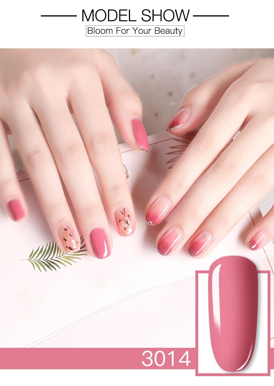 Modern Womens Glossy Colorful 8ml Nail Gel Polish Permanent UV LED  High Quality Crystal Effect Design
