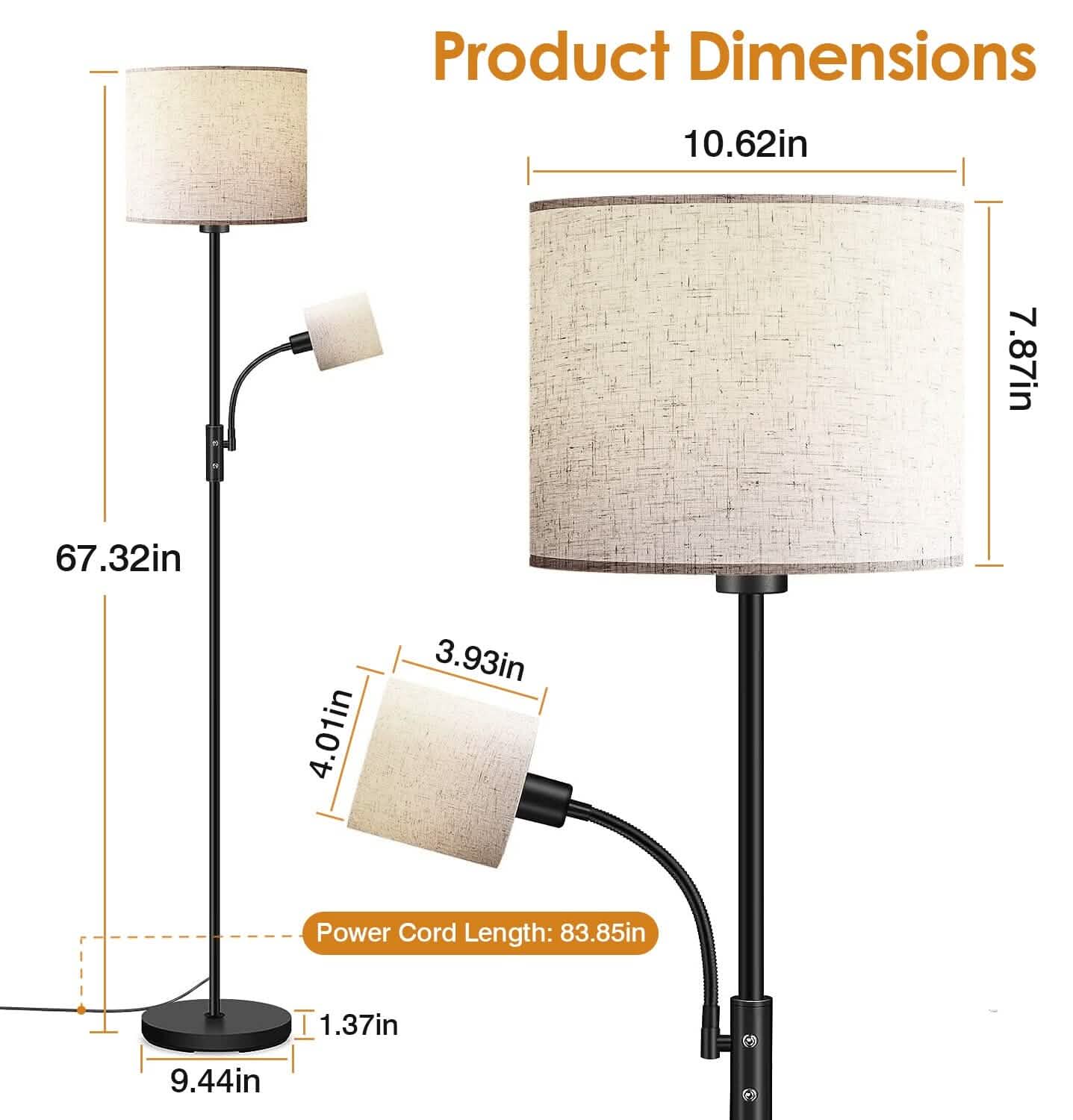 Mother Daughter Floor Lamp with Linen Shade