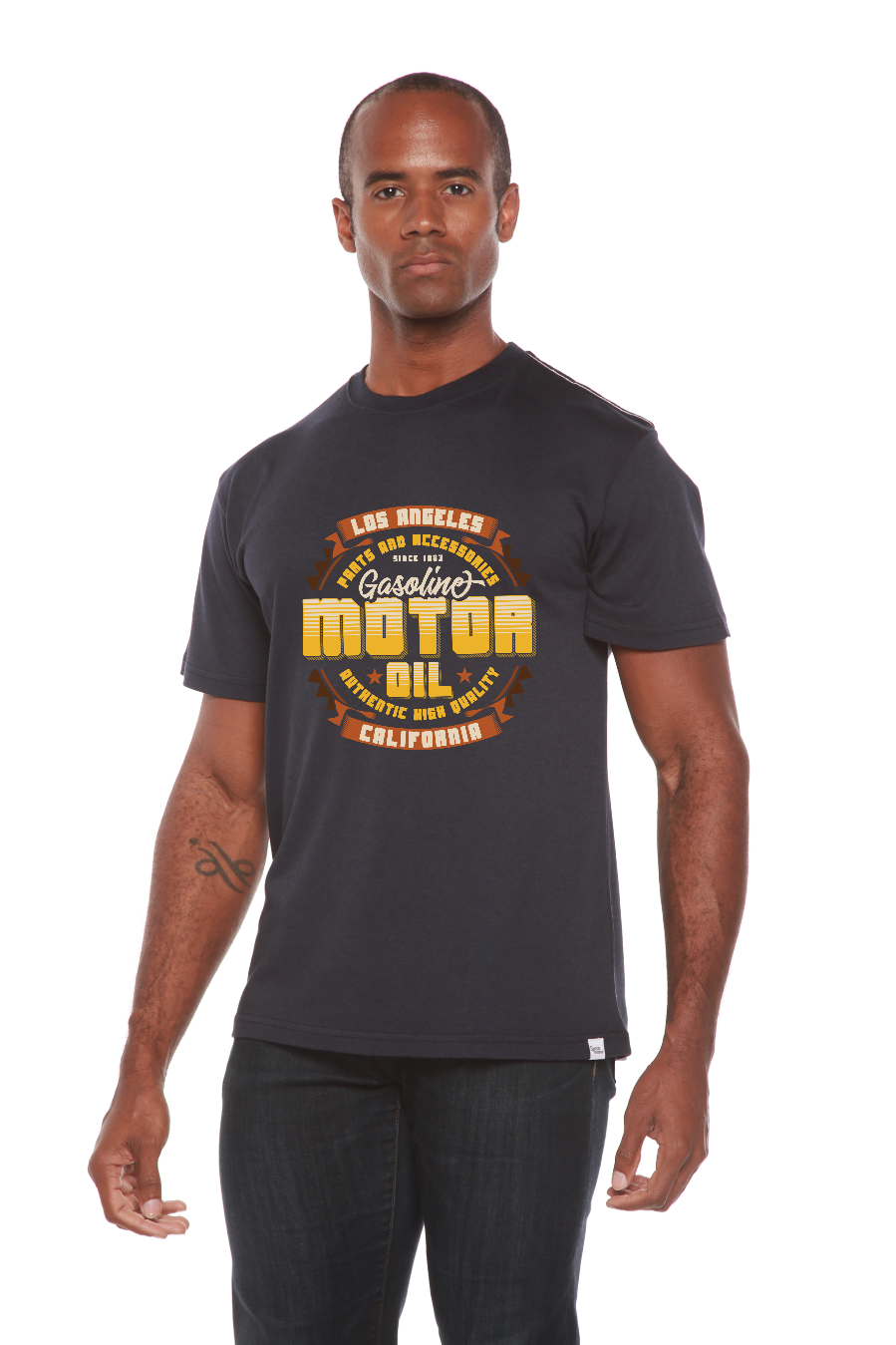 Motor oil Men's Bamboo Viscose/Organic Cotton Short Sleeve Graphic T-Shirt
