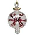 Blown Glass Pierced Starburst Ornament - Red