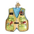 Fishing Vest Glass Ornament