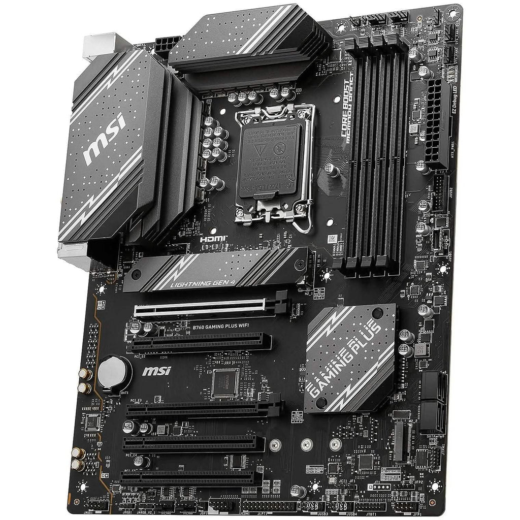MSI B760 Gaming Plus WiFi Gaming Motherboard (Supports 12th/13th Gen Intel Processors, LGA 1700, DDR5, PCIe 4.0, M.2, 2.5Gbps LAN, USB 3.2 Gen2, Wi-Fi 6E, ATX) (Refurbished)